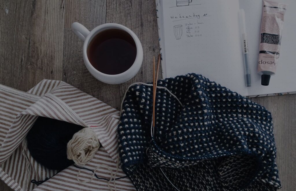 cup of coffee and journal