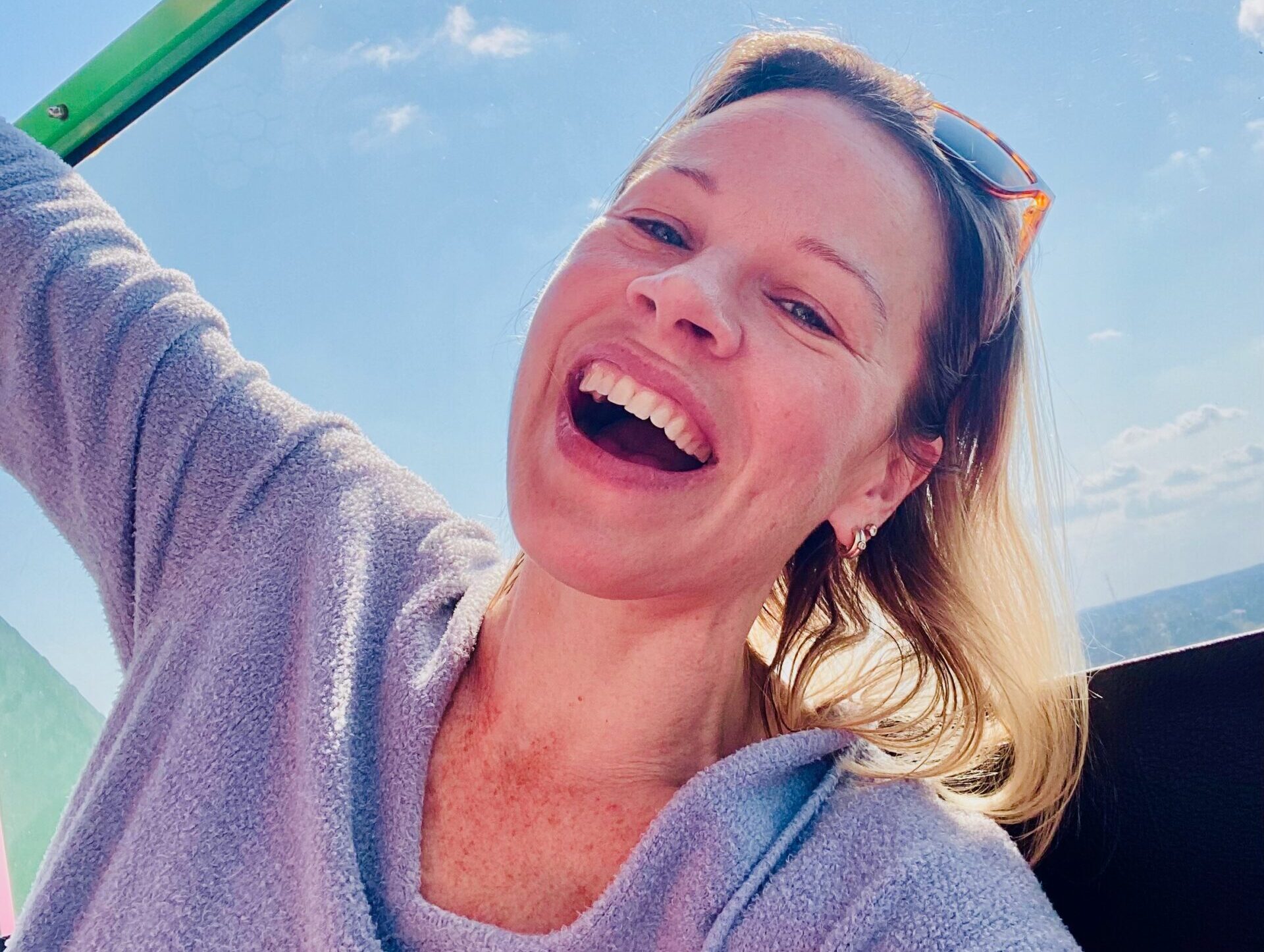 blue sky and sun and loving life